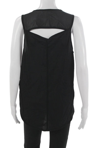 Lululemon Women Basic Sleeveless Tank Black Polyester Round Neck Size S