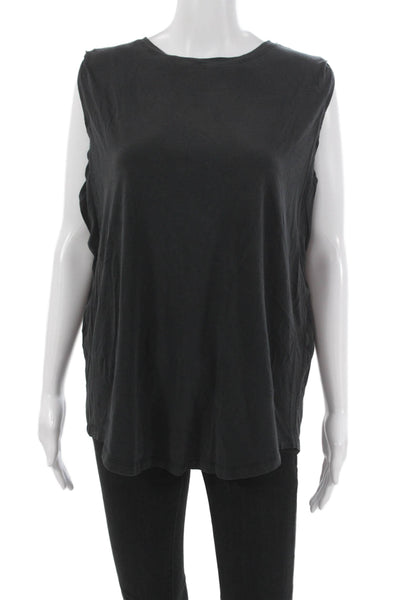 Lululemon Women Basic Tank Top Gray Crewneck Sleeveless Polyester Size M