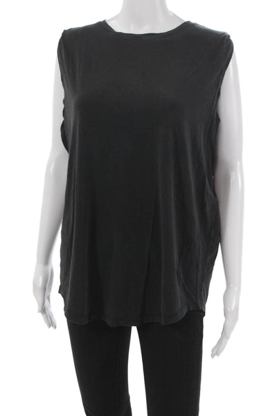 Lululemon Women Basic Tank Top Gray Crewneck Sleeveless Polyester Size M
