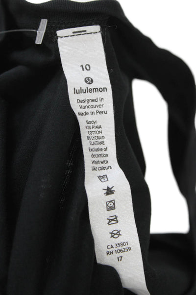 Lululemon Womens Basic Sleeveless Tank Black Pima Cotton Size 10