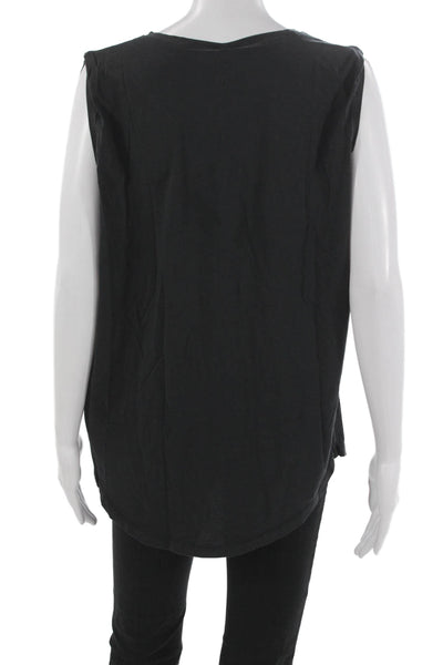 Lululemon Women Basic Sleeveless Tank Gray Polyester Round Neck Size L