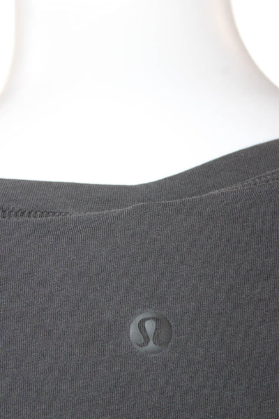 Lululemon Women Basic Sleeveless Tank Gray Polyester Round Neck Size L