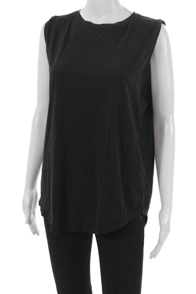 Lululemon Womens Sleeveless Basic Tank Black Pima Cotton Round Neck Size 8