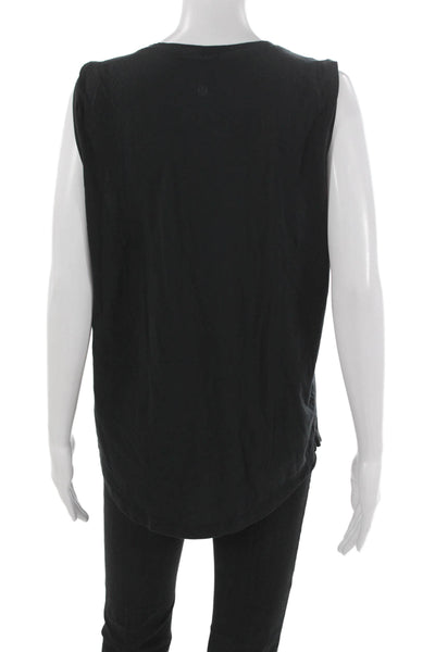 Lululemon Womens Sleeveless Basic Tank Black Pima Cotton Round Neck Size 8