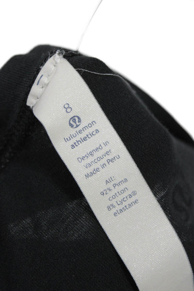 Lululemon Womens Sleeveless Basic Tank Black Pima Cotton Round Neck Size 8