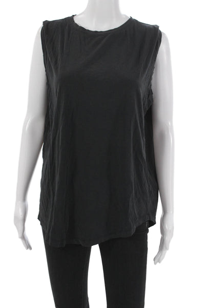 Lululemon Womens Gray Sleeveless Basic Tank Polyester Crew Neck Size L
