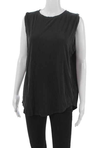 Lululemon Womens Gray Sleeveless Basic Tank Polyester Crew Neck Size L