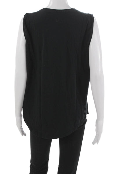 Lululemon Women Black Basic Tank Sleeveless Round Neck Polyester Size S