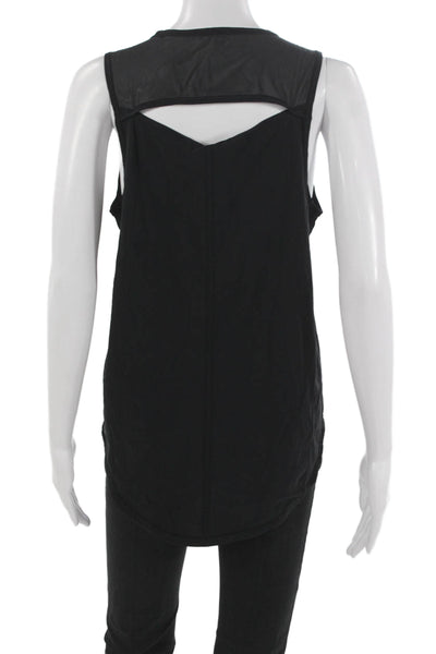 Lululemon Women Basic Sleeveless Tank Top Black Polyester Round Neck Size S