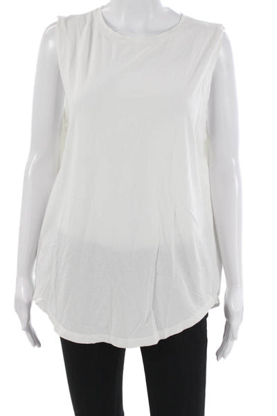 Lululemon Women Basic Tank White Crewneck Sleeveless Polyester Size 8