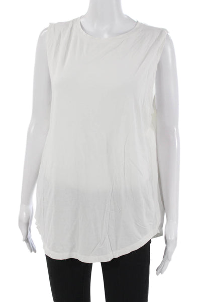 Lululemon Women Basic Tank White Crewneck Sleeveless Polyester Size 8