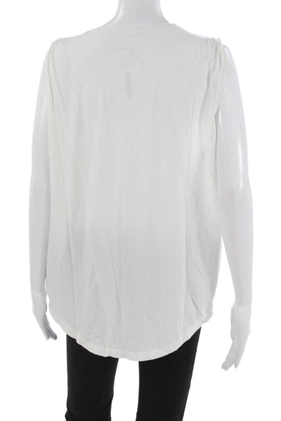 Lululemon Women Basic Tank White Crewneck Sleeveless Polyester Size 8