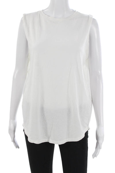 Lululemon Womens Basic Sleeveless Crew Tank White 92% Pima Cotton Size 8
