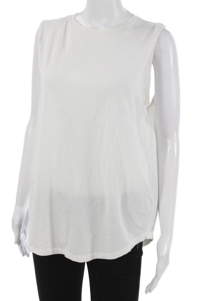 Lululemon Womens Basic Sleeveless Crew Tank White 92% Pima Cotton Size 8