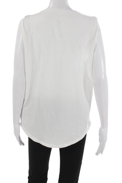 Lululemon Womens Basic Sleeveless Crew Tank White 92% Pima Cotton Size 8