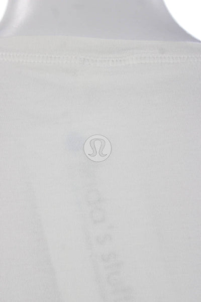 Lululemon Womens Basic Sleeveless Crew Tank White 92% Pima Cotton Size 8
