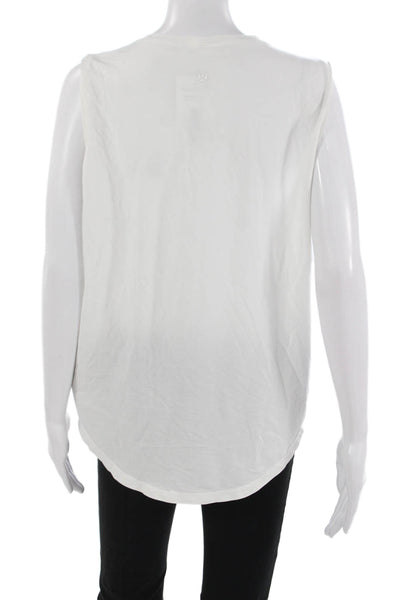 Lululemon Women Basic White Pima Cotton Round Neck Tank Size 8