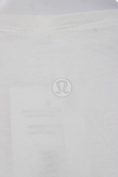 Lululemon Women Basic White Pima Cotton Round Neck Tank Size 8