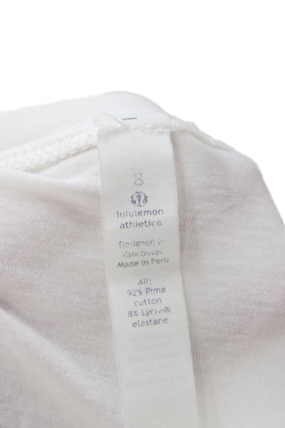 Lululemon Women Basic White Pima Cotton Round Neck Tank Size 8