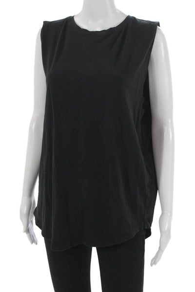 Lululemon Women Basic Pima Cotton Black Tank Top Round Neck Size 10