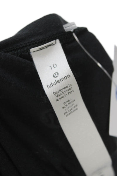 Lululemon Women Basic Pima Cotton Black Tank Top Round Neck Size 10