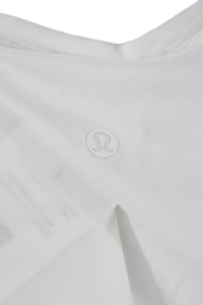 Lululemon Womens White Basic Sleeveless Pima Cotton Crew Neck Tank Size 8