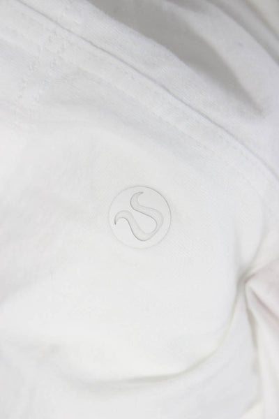 Lululemon Women Basic T-Shirt White Pima Cotton Long Sleeve Crew Neck Size 10