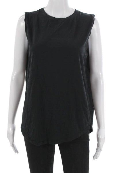 Lululemon Women Basic Black Sleeveless Tank Polyester Crew Neck Size 10