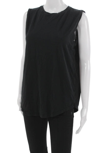 Lululemon Women Basic Black Sleeveless Tank Polyester Crew Neck Size 10