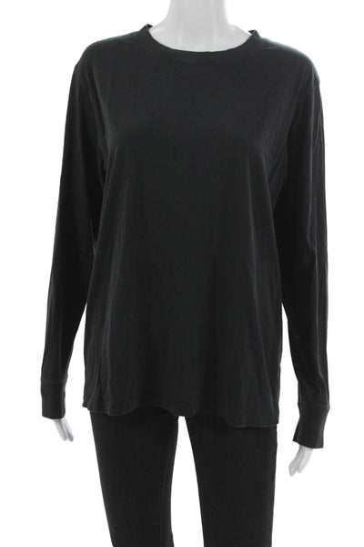 Lululemon Womens Black Pima Cotton Crew Neck Long Sleeve T-Shirt Basic Size 6