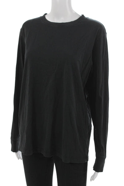 Lululemon Womens Black Pima Cotton Crew Neck Long Sleeve T-Shirt Basic Size 6