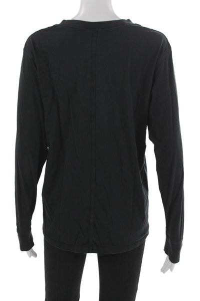 Lululemon Womens Black Pima Cotton Crew Neck Long Sleeve T-Shirt Basic Size 6