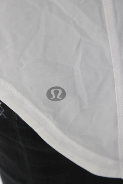 Lululemon Women White Basic Sleeveless Tank Polyester Round Neck Size S