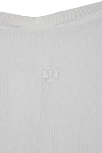 Lululemon Women Basic Sleeveless White Cotton Crewneck Tank Size 8
