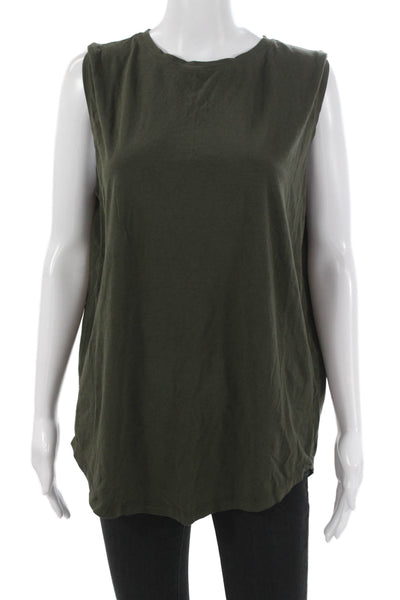 Lululemon Women Basic Tank Green Sleeveless Crew Neck Size 10