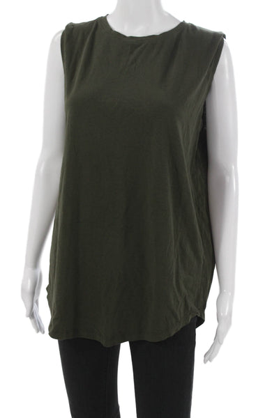 Lululemon Women Basic Tank Green Sleeveless Crew Neck Size 10