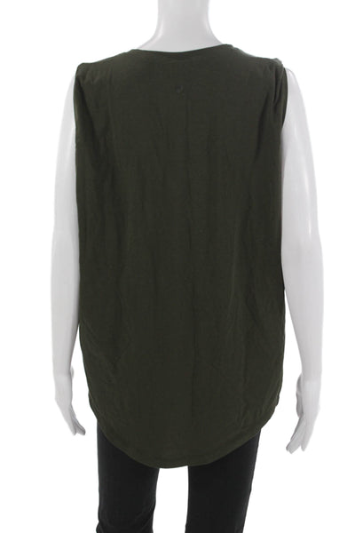 Lululemon Women Basic Tank Green Sleeveless Crew Neck Size 10