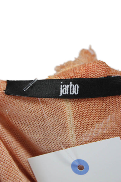 Jarbo Women Orange V-Neck Wool Cardigan Long Sleeve Size One Size