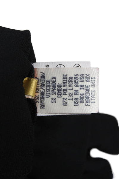Donna Karan Signature Women Sheath Dress Black Scoop Neck Long Sleeve Size S