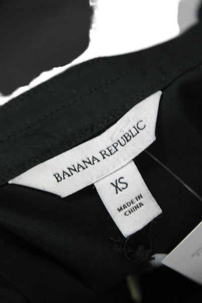 Banana Republic Womens Black V-Neck Shift Dress 3/4 Sleeve Cotton Size XS