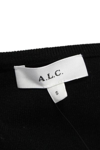 A.L.C. Womens Black One Shoulder Long Sleeve Viscose Basic Blouse Petite Size S