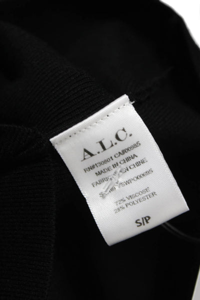 A.L.C. Womens Black One Shoulder Long Sleeve Viscose Basic Blouse Petite Size S