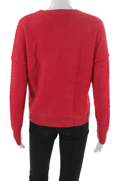 Sanctuary Womens Red Pullover Sweater Crew Neck Nylon Long Sleeve Size 2XS