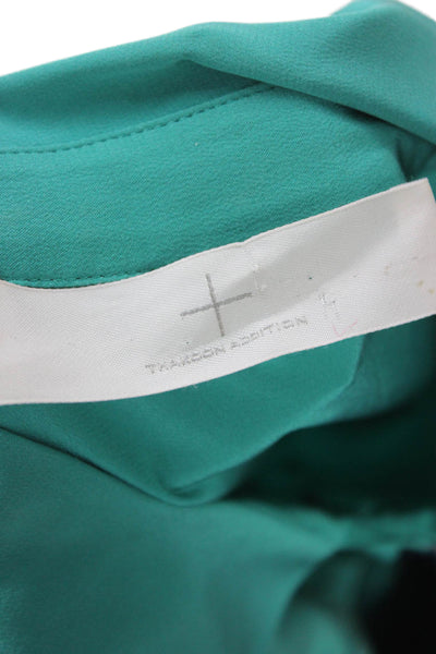 Thakoon Addition Womens Shirt Dress Green Silk Collared Sleeveless Size 10