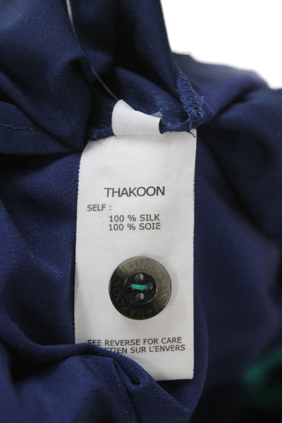 Thakoon Addition Womens Shirt Dress Green Silk Collared Sleeveless Size 10