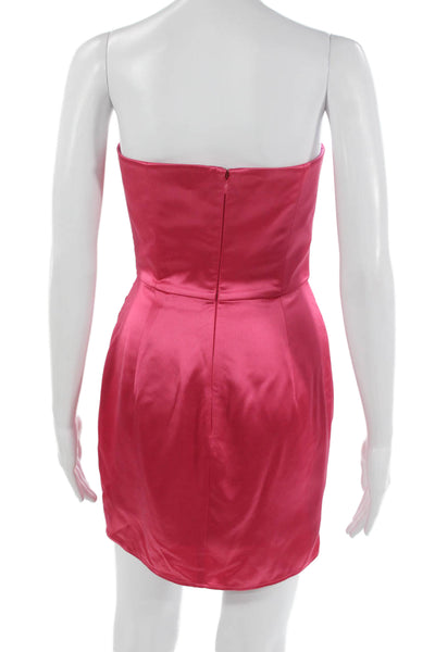 SAULEE Womens Mini Dress Pink Square Neck Sleeveless Zip Acetate Size 2