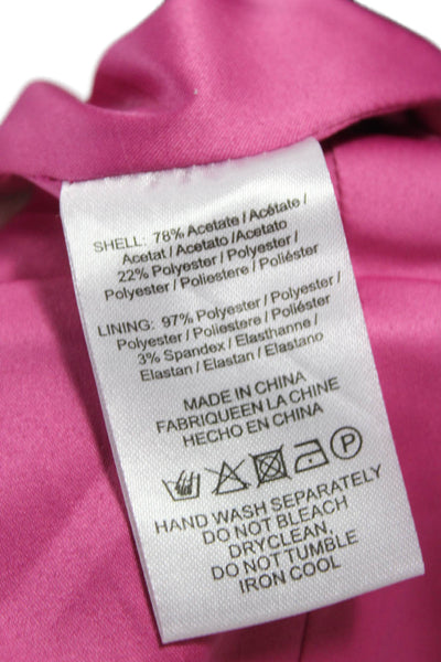 SAULEE Womens Mini Dress Pink Square Neck Sleeveless Zip Acetate Size 2
