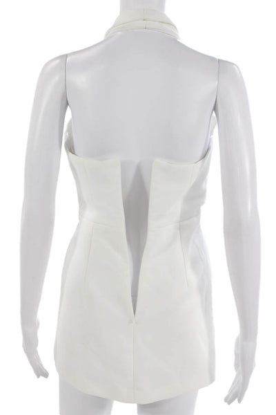Zara Womens White Viscose Halter Tie Wrap Dress Sleeveless Size XS