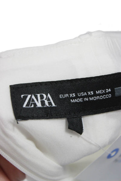 Zara Womens White Viscose Halter Tie Wrap Dress Sleeveless Size XS