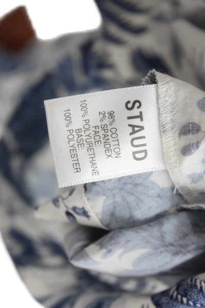 Staud Women Shirt Dress White Cotton Short Sleeve Collared Button Size M